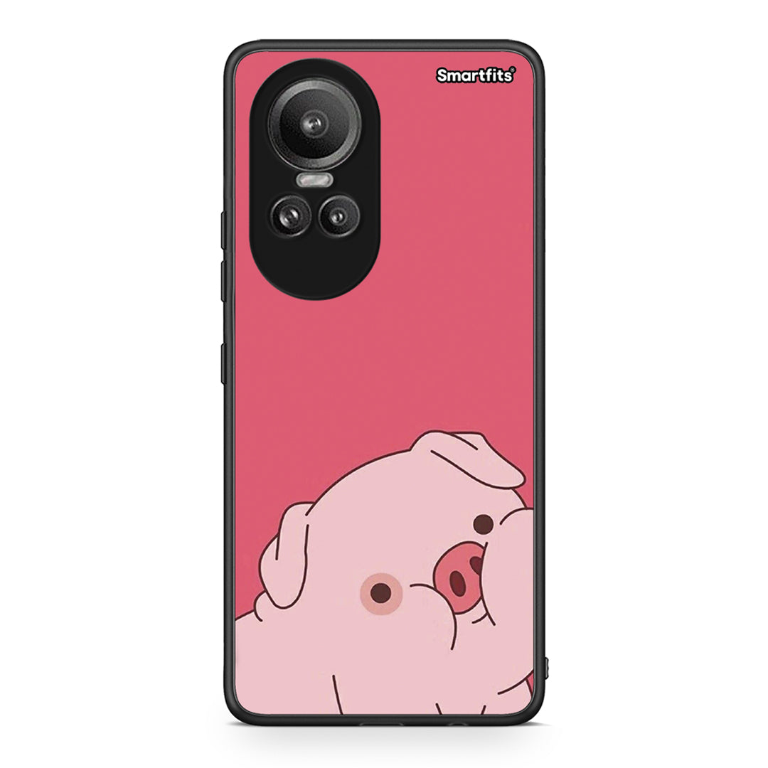 Oppo Reno10 Pro Pig Love 1 Θήκη Αγίου Βαλεντίνου από τη Smartfits με σχέδιο στο πίσω μέρος και μαύρο περίβλημα | Smartphone case with colorful back and black bezels by Smartfits