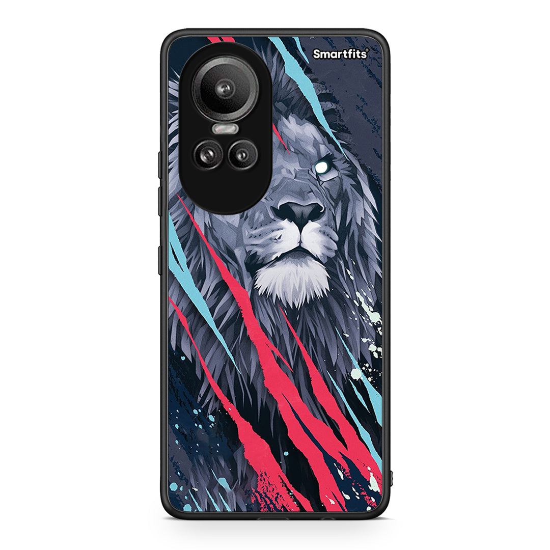 4 - Oppo Reno10 Pro Lion Designer PopArt case, cover, bumper