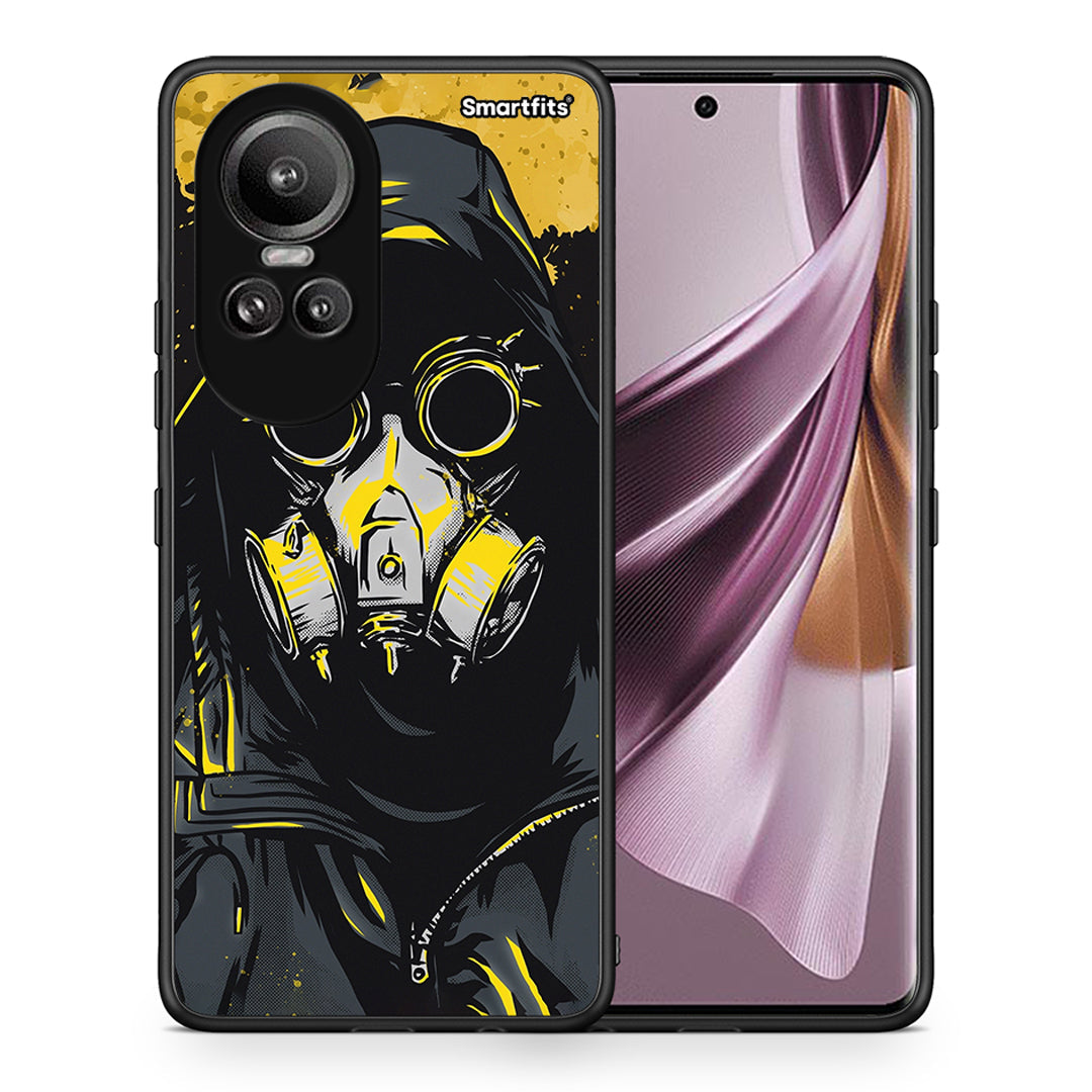 Θήκη Oppo Reno10 Pro Mask PopArt από τη Smartfits με σχέδιο στο πίσω μέρος και μαύρο περίβλημα | Oppo Reno10 Pro Mask PopArt case with colorful back and black bezels
