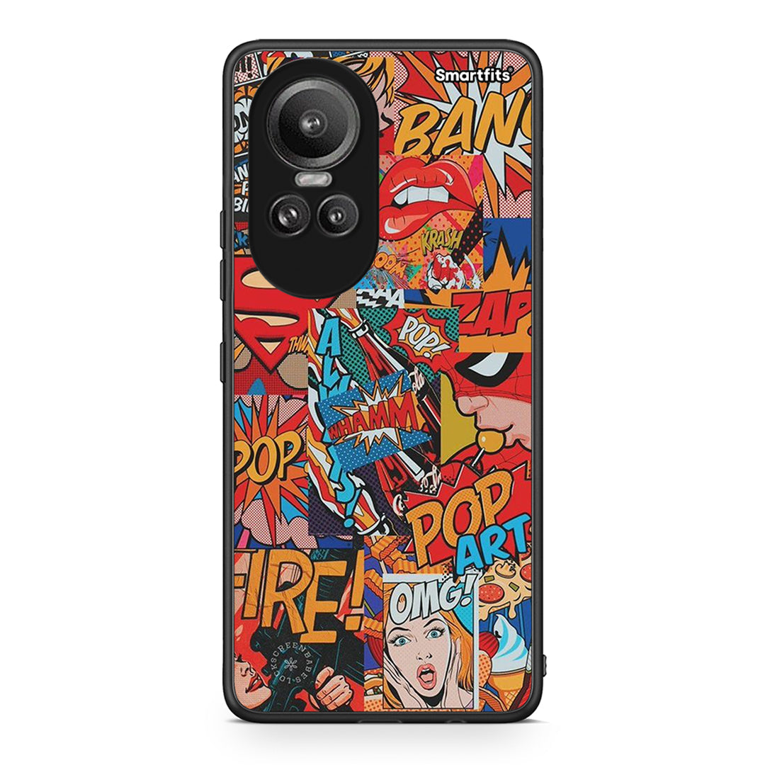 Oppo Reno10 Pro PopArt OMG θήκη από τη Smartfits με σχέδιο στο πίσω μέρος και μαύρο περίβλημα | Smartphone case with colorful back and black bezels by Smartfits