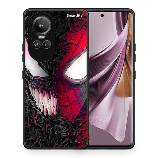 Θήκη Oppo Reno10 Pro SpiderVenom PopArt από τη Smartfits με σχέδιο στο πίσω μέρος και μαύρο περίβλημα | Oppo Reno10 Pro SpiderVenom PopArt case with colorful back and black bezels