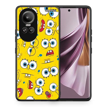 Θήκη Oppo Reno10 Pro Sponge PopArt από τη Smartfits με σχέδιο στο πίσω μέρος και μαύρο περίβλημα | Oppo Reno10 Pro Sponge PopArt case with colorful back and black bezels