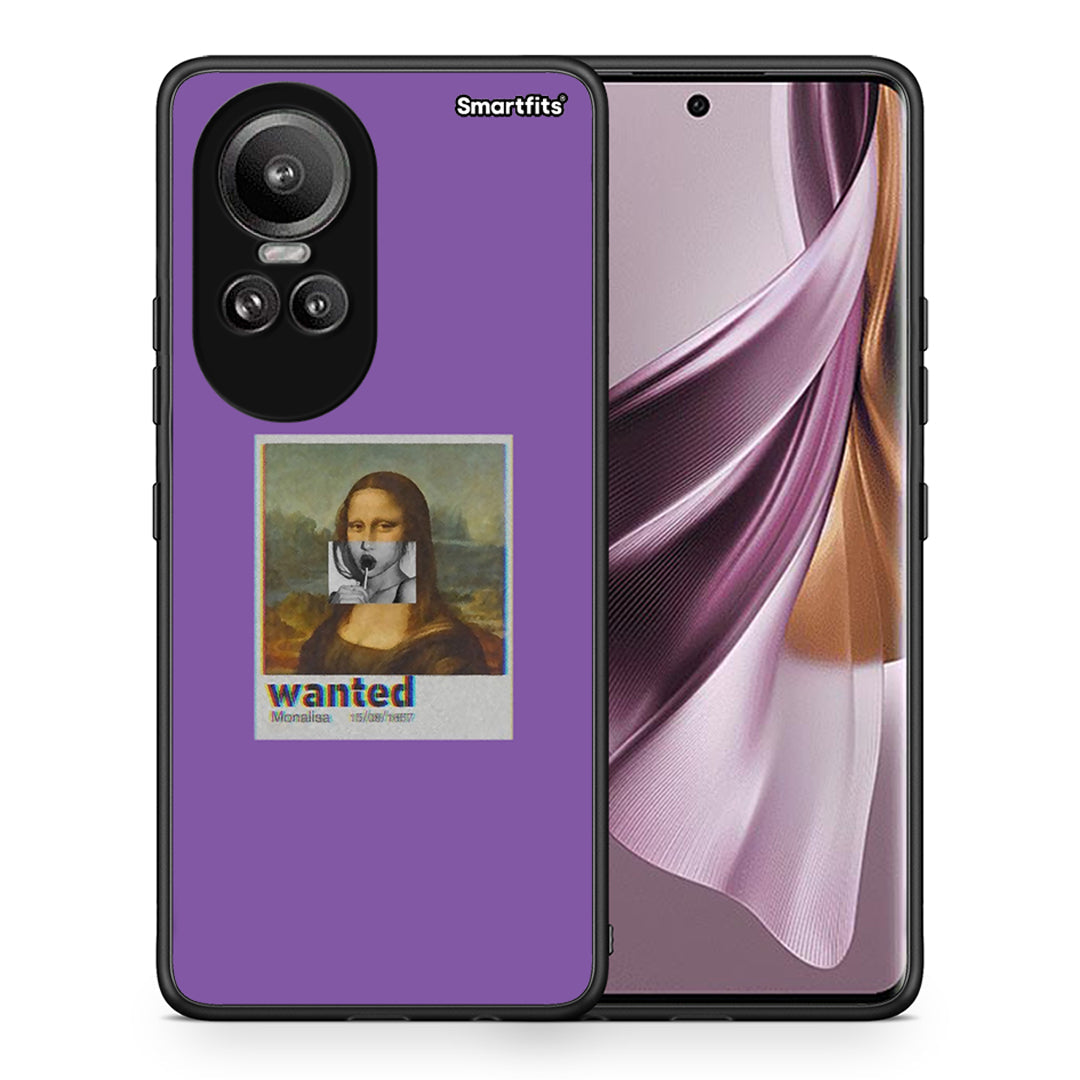 Θήκη Oppo Reno10 Pro Monalisa Popart από τη Smartfits με σχέδιο στο πίσω μέρος και μαύρο περίβλημα | Oppo Reno10 Pro Monalisa Popart case with colorful back and black bezels