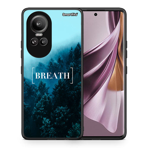 Θήκη Oppo Reno10 Pro Breath Quote από τη Smartfits με σχέδιο στο πίσω μέρος και μαύρο περίβλημα | Oppo Reno10 Pro Breath Quote case with colorful back and black bezels