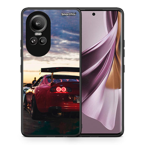 Θήκη Oppo Reno10 Pro Racing Supra από τη Smartfits με σχέδιο στο πίσω μέρος και μαύρο περίβλημα | Oppo Reno10 Pro Racing Supra case with colorful back and black bezels