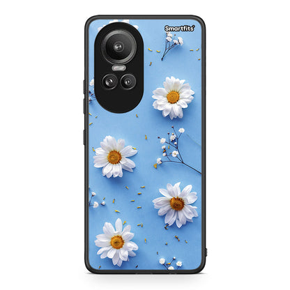 Oppo Reno10 Pro Real Daisies θήκη από τη Smartfits με σχέδιο στο πίσω μέρος και μαύρο περίβλημα | Smartphone case with colorful back and black bezels by Smartfits