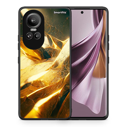 Θήκη Oppo Reno10 Pro Real Gold από τη Smartfits με σχέδιο στο πίσω μέρος και μαύρο περίβλημα | Oppo Reno10 Pro Real Gold case with colorful back and black bezels