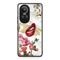 Thumbnail for Oppo Reno10 Pro Red Lips θήκη από τη Smartfits με σχέδιο στο πίσω μέρος και μαύρο περίβλημα | Smartphone case with colorful back and black bezels by Smartfits