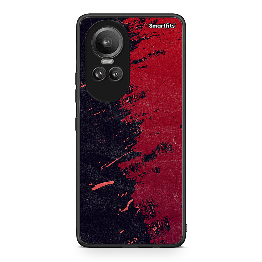 Oppo Reno10 Pro Red Paint Θήκη Αγίου Βαλεντίνου από τη Smartfits με σχέδιο στο πίσω μέρος και μαύρο περίβλημα | Smartphone case with colorful back and black bezels by Smartfits