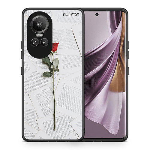 Θήκη Oppo Reno10 Pro Red Rose από τη Smartfits με σχέδιο στο πίσω μέρος και μαύρο περίβλημα | Oppo Reno10 Pro Red Rose case with colorful back and black bezels