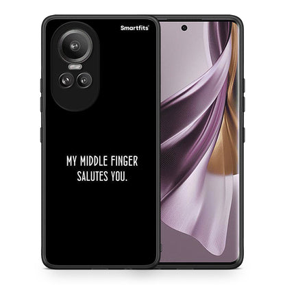 Θήκη Oppo Reno10 Pro Salute από τη Smartfits με σχέδιο στο πίσω μέρος και μαύρο περίβλημα | Oppo Reno10 Pro Salute case with colorful back and black bezels