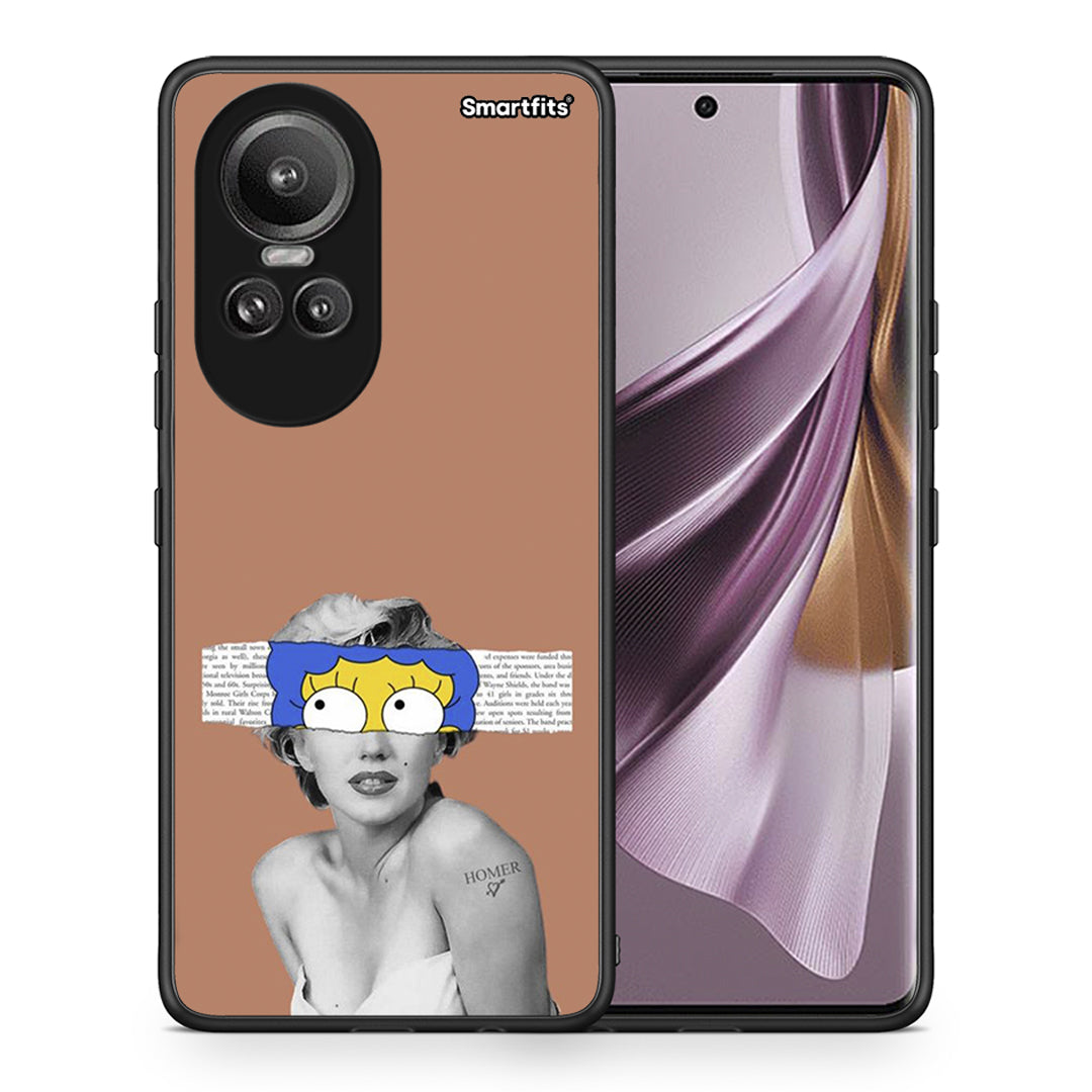 Θήκη Oppo Reno10 Pro Sim Merilyn από τη Smartfits με σχέδιο στο πίσω μέρος και μαύρο περίβλημα | Oppo Reno10 Pro Sim Merilyn case with colorful back and black bezels