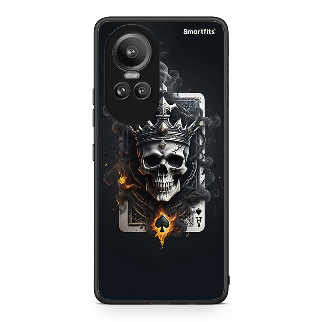 Oppo Reno10 Pro Skull King Ace θήκη από τη Smartfits με σχέδιο στο πίσω μέρος και μαύρο περίβλημα | Smartphone case with colorful back and black bezels by Smartfits