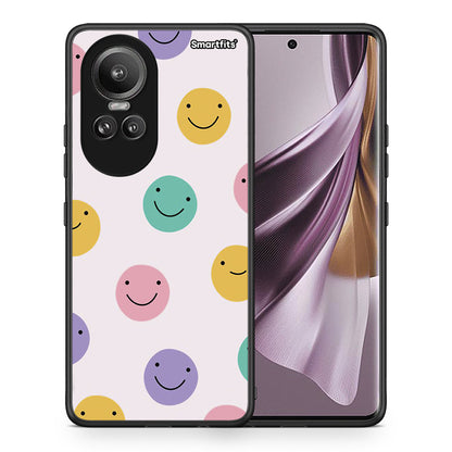 Θήκη Oppo Reno10 Pro Smiley Faces από τη Smartfits με σχέδιο στο πίσω μέρος και μαύρο περίβλημα | Oppo Reno10 Pro Smiley Faces case with colorful back and black bezels