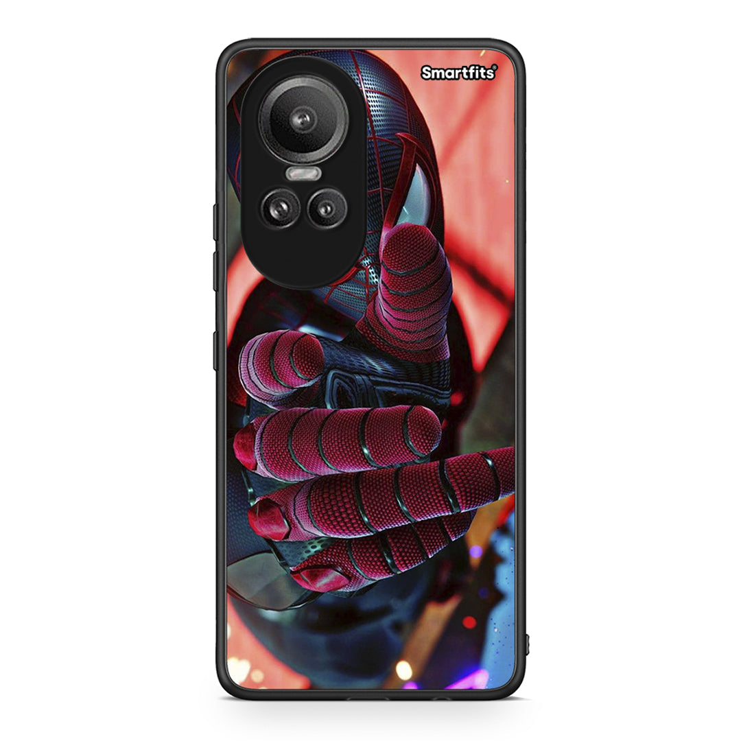 Oppo Reno10 Pro Spider Hand Θήκη από τη Smartfits με σχέδιο στο πίσω μέρος και μαύρο περίβλημα | Smartphone case with colorful back and black bezels by Smartfits