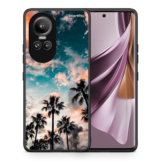 Θήκη Oppo Reno10 Pro Sky Summer από τη Smartfits με σχέδιο στο πίσω μέρος και μαύρο περίβλημα | Oppo Reno10 Pro Sky Summer case with colorful back and black bezels