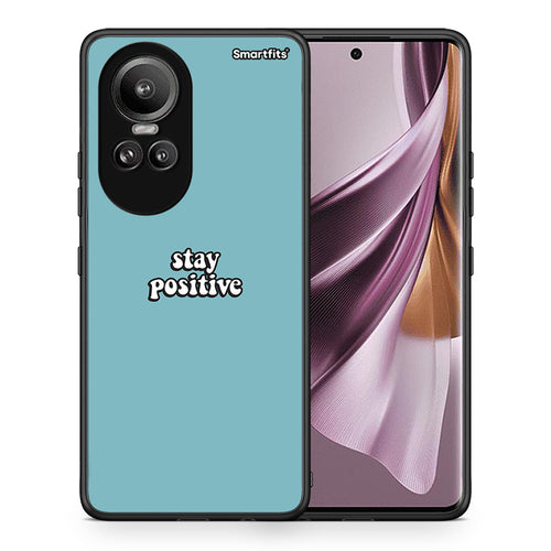 Θήκη Oppo Reno10 Pro Positive Text από τη Smartfits με σχέδιο στο πίσω μέρος και μαύρο περίβλημα | Oppo Reno10 Pro Positive Text case with colorful back and black bezels
