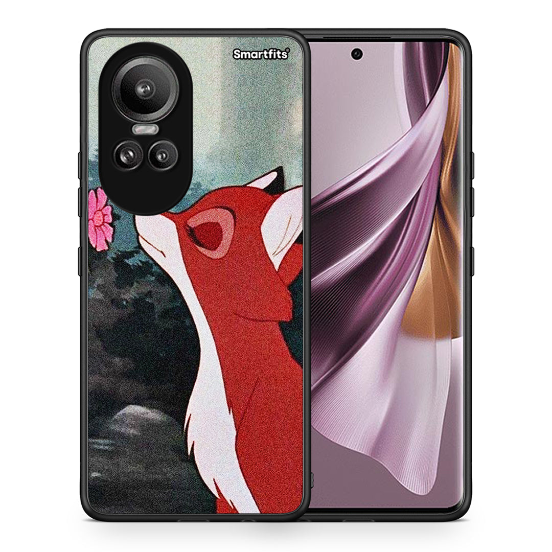 Θήκη Oppo Reno10 Pro Tod And Vixey Love 2 από τη Smartfits με σχέδιο στο πίσω μέρος και μαύρο περίβλημα | Oppo Reno10 Pro Tod And Vixey Love 2 case with colorful back and black bezels