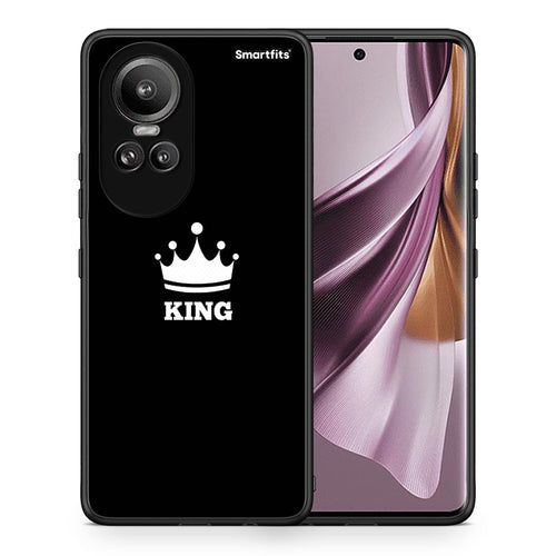 Θήκη Oppo Reno10 Pro King Valentine από τη Smartfits με σχέδιο στο πίσω μέρος και μαύρο περίβλημα | Oppo Reno10 Pro King Valentine case with colorful back and black bezels
