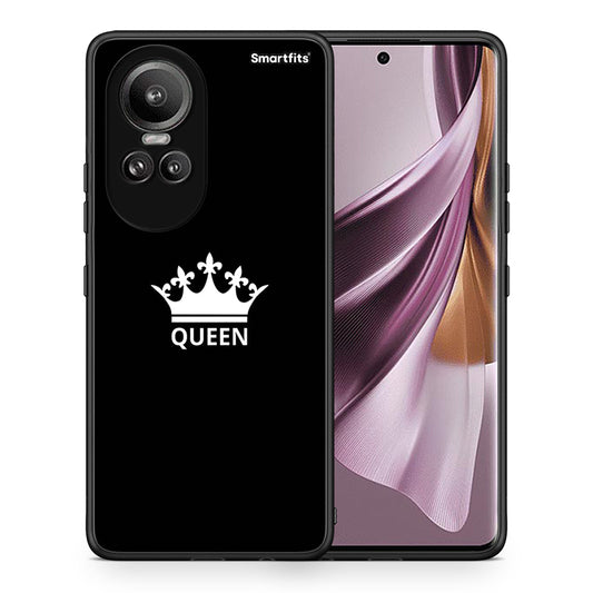 Θήκη Oppo Reno10 Pro Queen Valentine από τη Smartfits με σχέδιο στο πίσω μέρος και μαύρο περίβλημα | Oppo Reno10 Pro Queen Valentine case with colorful back and black bezels