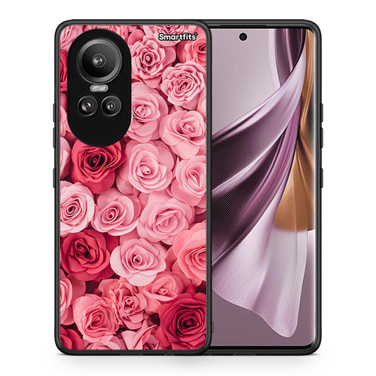 Θήκη Oppo Reno10 Pro RoseGarden Valentine από τη Smartfits με σχέδιο στο πίσω μέρος και μαύρο περίβλημα | Oppo Reno10 Pro RoseGarden Valentine case with colorful back and black bezels