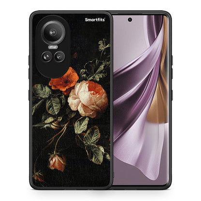Θήκη Oppo Reno10 Pro Vintage Roses από τη Smartfits με σχέδιο στο πίσω μέρος και μαύρο περίβλημα | Oppo Reno10 Pro Vintage Roses case with colorful back and black bezels