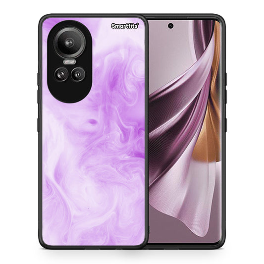 Θήκη Oppo Reno10 Pro Lavender Watercolor από τη Smartfits με σχέδιο στο πίσω μέρος και μαύρο περίβλημα | Oppo Reno10 Pro Lavender Watercolor case with colorful back and black bezels