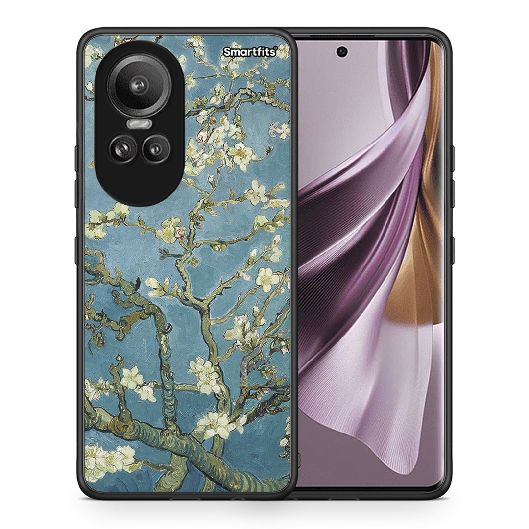 Θήκη Oppo Reno10 Pro White Blossoms από τη Smartfits με σχέδιο στο πίσω μέρος και μαύρο περίβλημα | Oppo Reno10 Pro White Blossoms case with colorful back and black bezels
