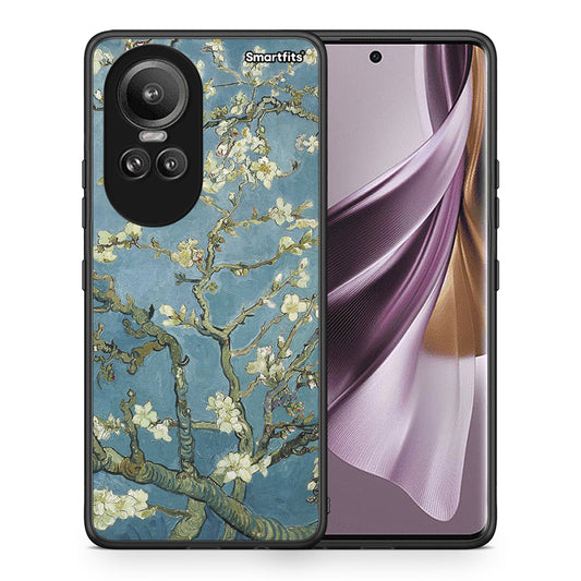 Θήκη Oppo Reno10 Pro White Blossoms από τη Smartfits με σχέδιο στο πίσω μέρος και μαύρο περίβλημα | Oppo Reno10 Pro White Blossoms case with colorful back and black bezels
