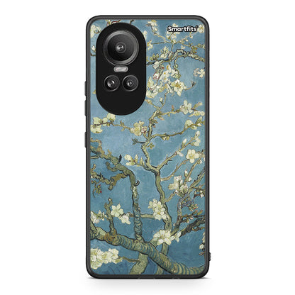 Oppo Reno10 Pro White Blossoms θήκη από τη Smartfits με σχέδιο στο πίσω μέρος και μαύρο περίβλημα | Smartphone case with colorful back and black bezels by Smartfits