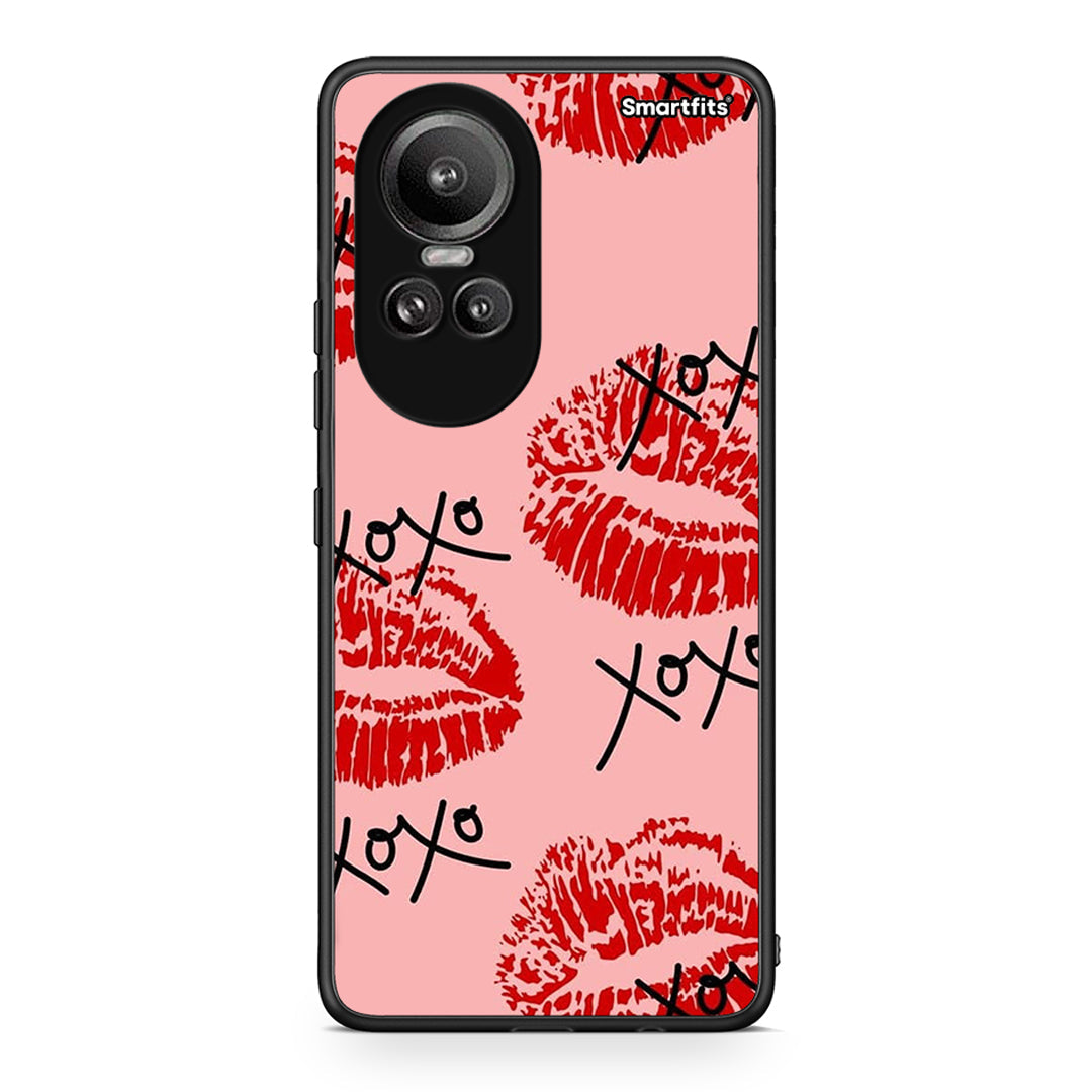 Oppo Reno10 Pro XOXO Lips θήκη από τη Smartfits με σχέδιο στο πίσω μέρος και μαύρο περίβλημα | Smartphone case with colorful back and black bezels by Smartfits