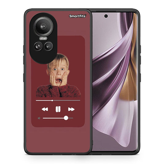 Θήκη Oppo Reno10 Pro Xmas Alone Music από τη Smartfits με σχέδιο στο πίσω μέρος και μαύρο περίβλημα | Oppo Reno10 Pro Xmas Alone Music case with colorful back and black bezels