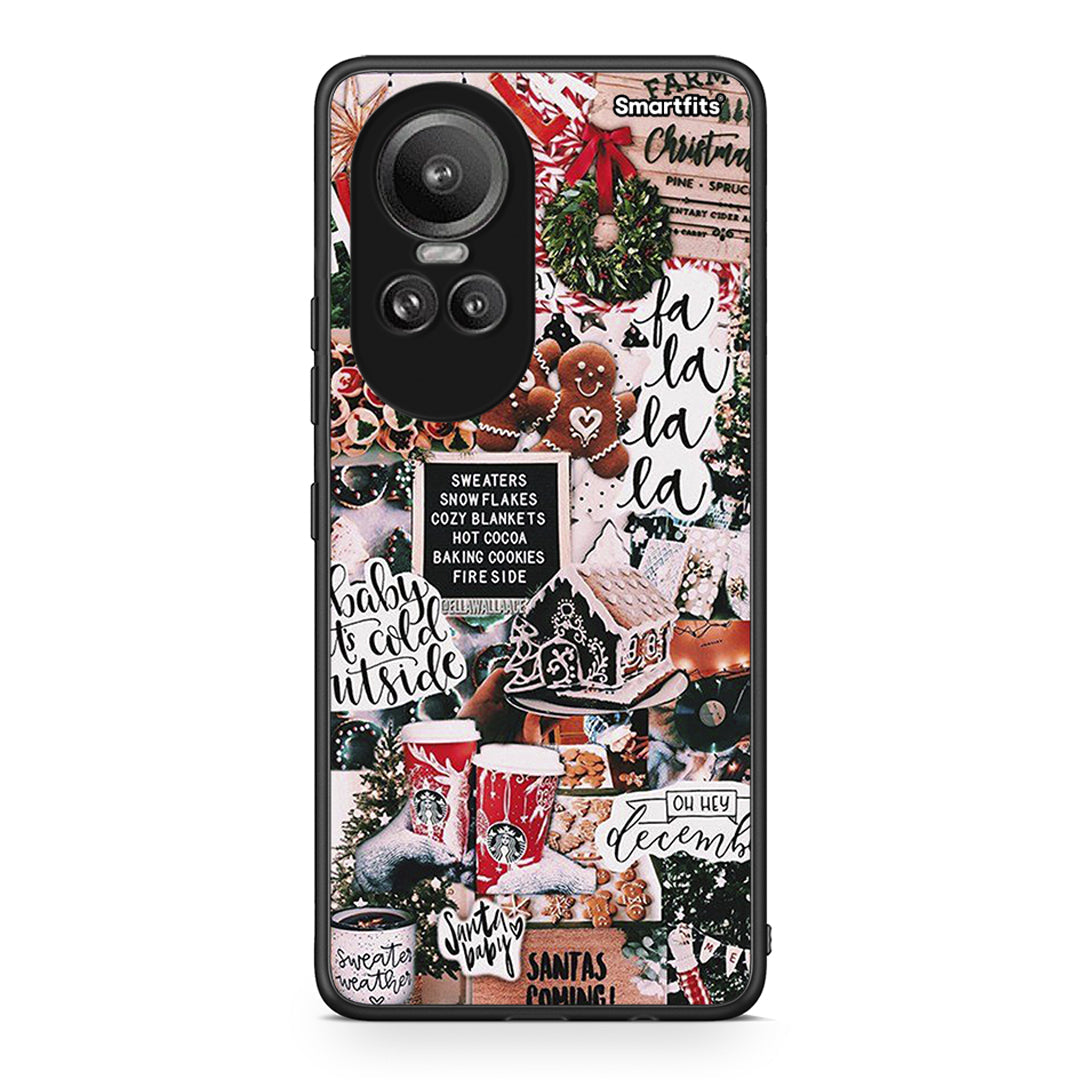 Oppo Reno10 Pro Xmas Habbits θήκη από τη Smartfits με σχέδιο στο πίσω μέρος και μαύρο περίβλημα | Smartphone case with colorful back and black bezels by Smartfits