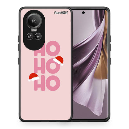 Θήκη Oppo Reno10 Pro Xmas Ho Ho Ho από τη Smartfits με σχέδιο στο πίσω μέρος και μαύρο περίβλημα | Oppo Reno10 Pro Xmas Ho Ho Ho case with colorful back and black bezels