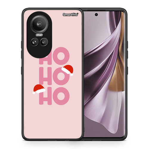 Θήκη Oppo Reno10 Pro Xmas Ho Ho Ho από τη Smartfits με σχέδιο στο πίσω μέρος και μαύρο περίβλημα | Oppo Reno10 Pro Xmas Ho Ho Ho case with colorful back and black bezels