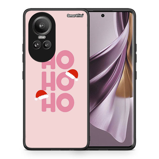 Θήκη Oppo Reno10 Pro Xmas Ho Ho Ho από τη Smartfits με σχέδιο στο πίσω μέρος και μαύρο περίβλημα | Oppo Reno10 Pro Xmas Ho Ho Ho case with colorful back and black bezels
