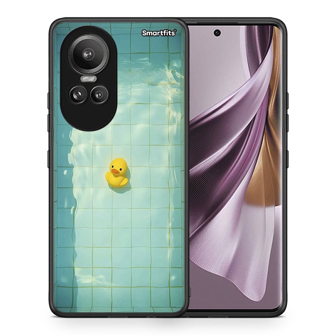 Θήκη Oppo Reno10 Pro Yellow Duck από τη Smartfits με σχέδιο στο πίσω μέρος και μαύρο περίβλημα | Oppo Reno10 Pro Yellow Duck case with colorful back and black bezels