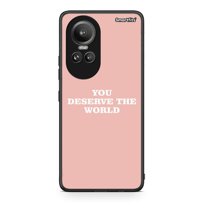 Oppo Reno10 Pro You Deserve The World Θήκη Αγίου Βαλεντίνου από τη Smartfits με σχέδιο στο πίσω μέρος και μαύρο περίβλημα | Smartphone case with colorful back and black bezels by Smartfits