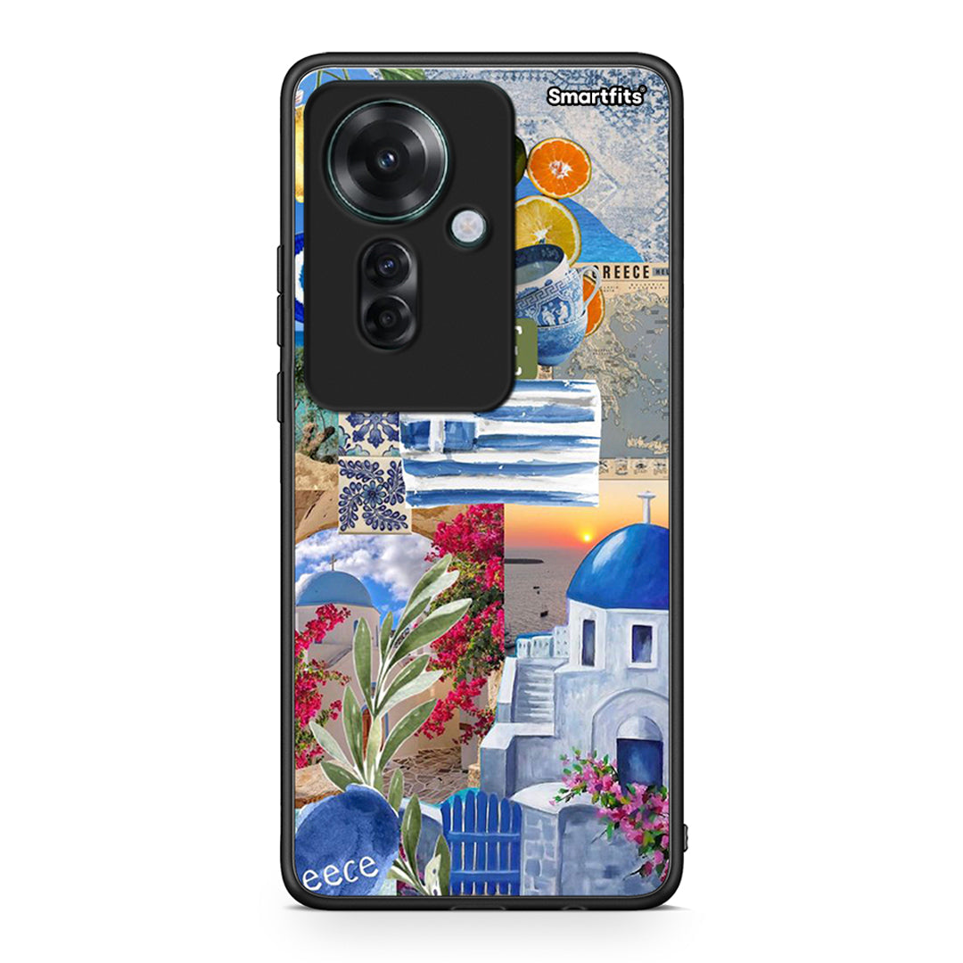 Oppo Reno11 F 5G All Greek Θήκη από τη Smartfits με σχέδιο στο πίσω μέρος και μαύρο περίβλημα | Smartphone case with colorful back and black bezels by Smartfits