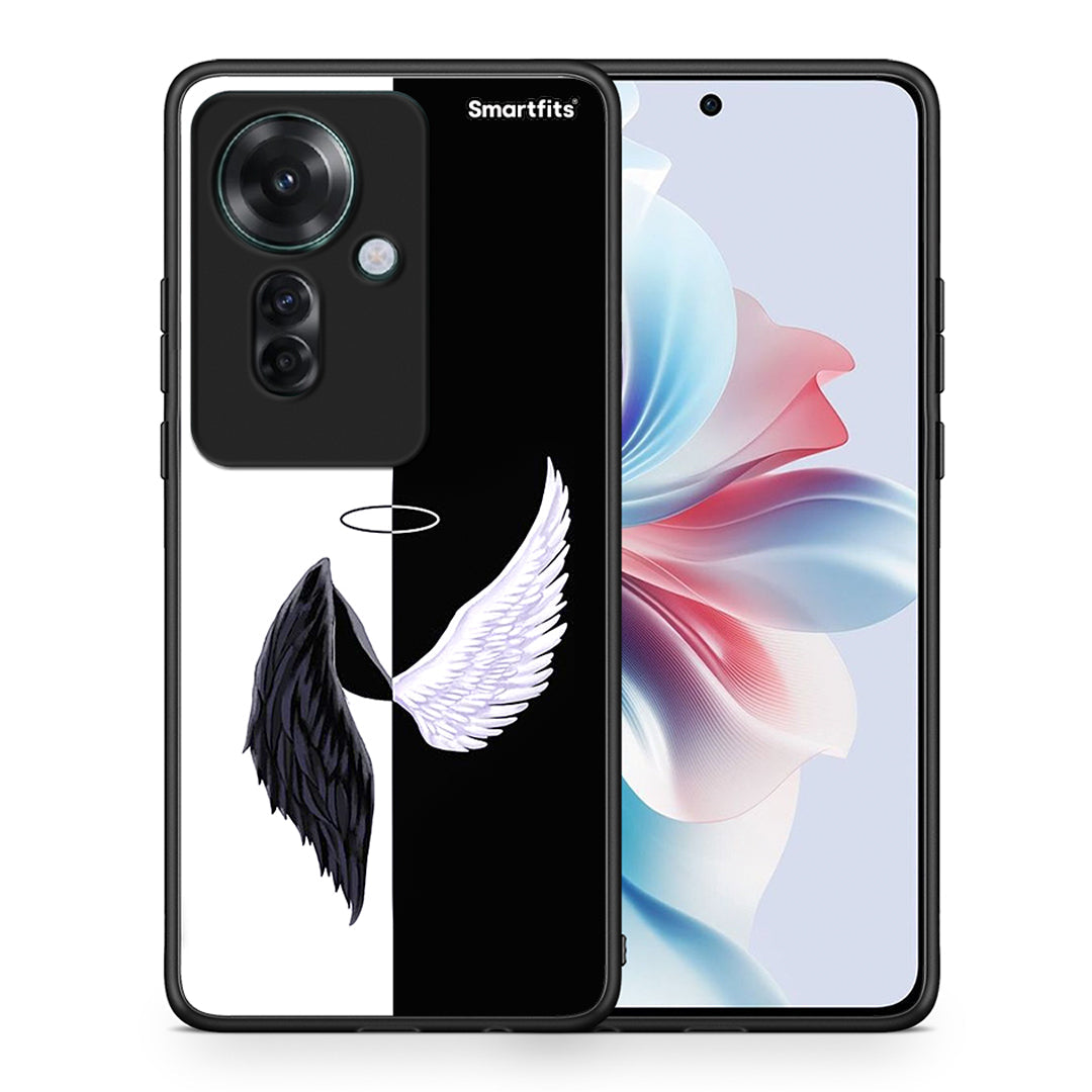 Θήκη Oppo Reno11 F 5G Angels Demons από τη Smartfits με σχέδιο στο πίσω μέρος και μαύρο περίβλημα | Oppo Reno11 F 5G Angels Demons case with colorful back and black bezels