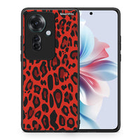 Thumbnail for Θήκη Oppo Reno11 F 5G Red Leopard Animal από τη Smartfits με σχέδιο στο πίσω μέρος και μαύρο περίβλημα | Oppo Reno11 F 5G Red Leopard Animal case with colorful back and black bezels