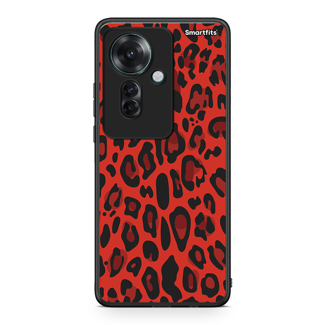 4 - Oppo Reno11 F 5G Red Leopard Animal case, cover, bumper