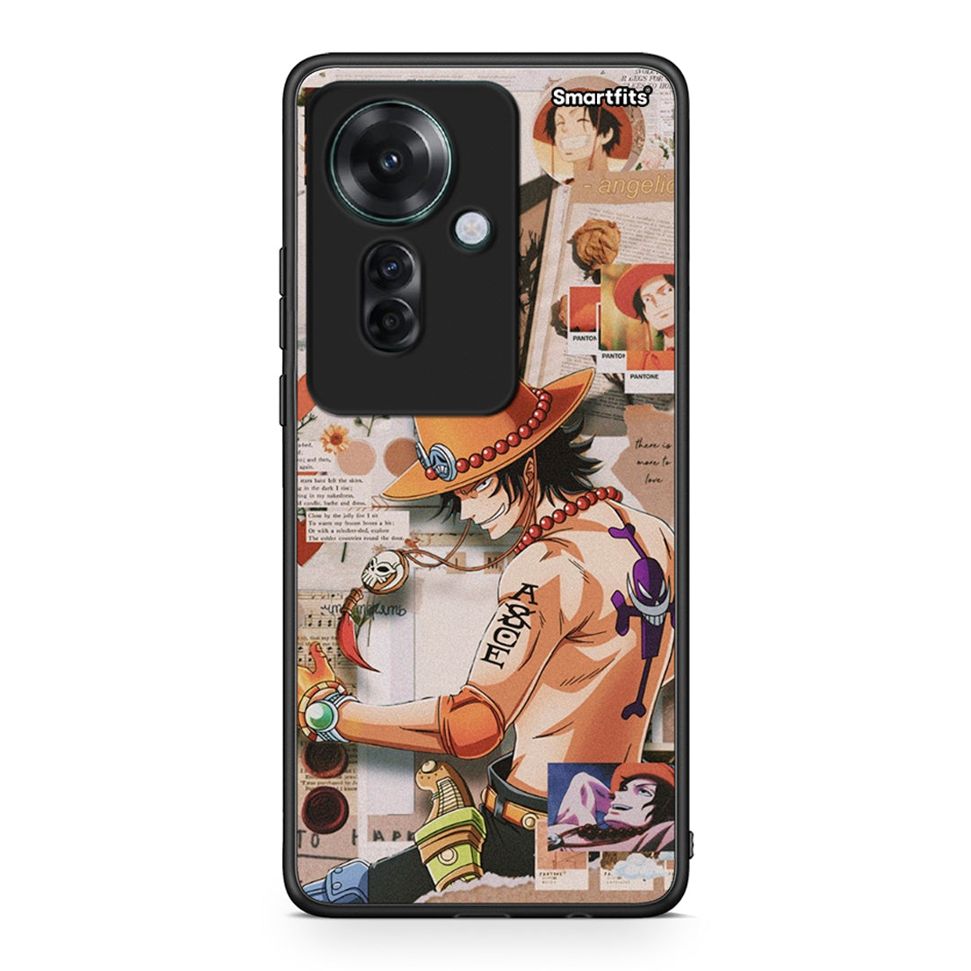 Oppo Reno11 F 5G Anime Collage θήκη από τη Smartfits με σχέδιο στο πίσω μέρος και μαύρο περίβλημα | Smartphone case with colorful back and black bezels by Smartfits