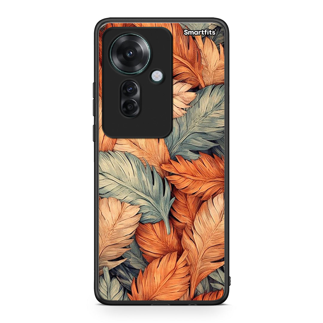 Oppo Reno11 F 5G Autumn Leaves Θήκη από τη Smartfits με σχέδιο στο πίσω μέρος και μαύρο περίβλημα | Smartphone case with colorful back and black bezels by Smartfits