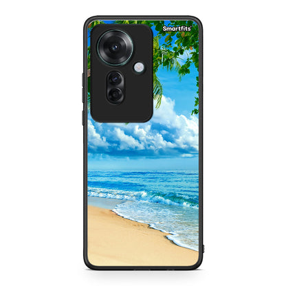 Oppo Reno11 F 5G Beautiful Beach θήκη από τη Smartfits με σχέδιο στο πίσω μέρος και μαύρο περίβλημα | Smartphone case with colorful back and black bezels by Smartfits