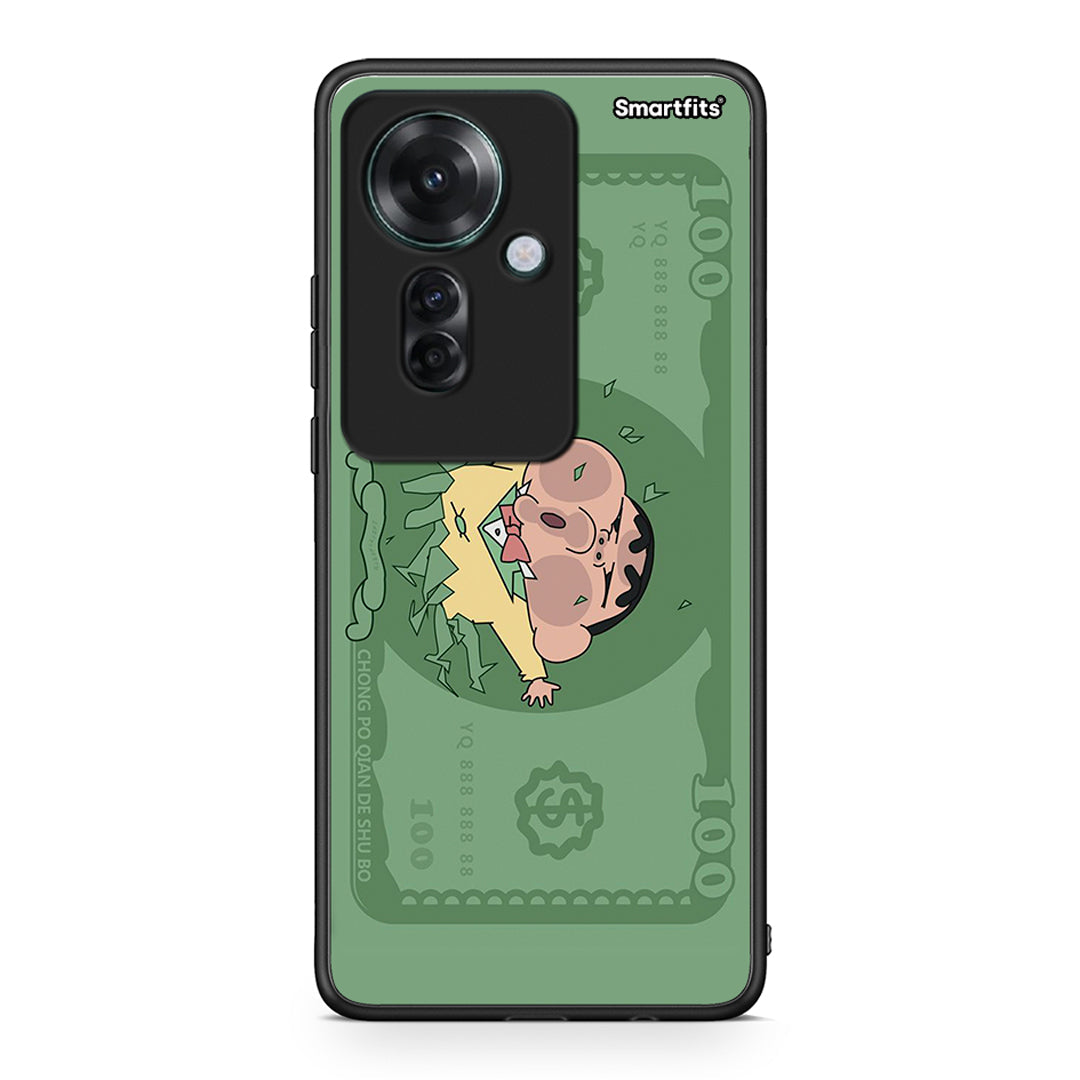 Oppo Reno11 F 5G Big Money Θήκη Αγίου Βαλεντίνου από τη Smartfits με σχέδιο στο πίσω μέρος και μαύρο περίβλημα | Smartphone case with colorful back and black bezels by Smartfits