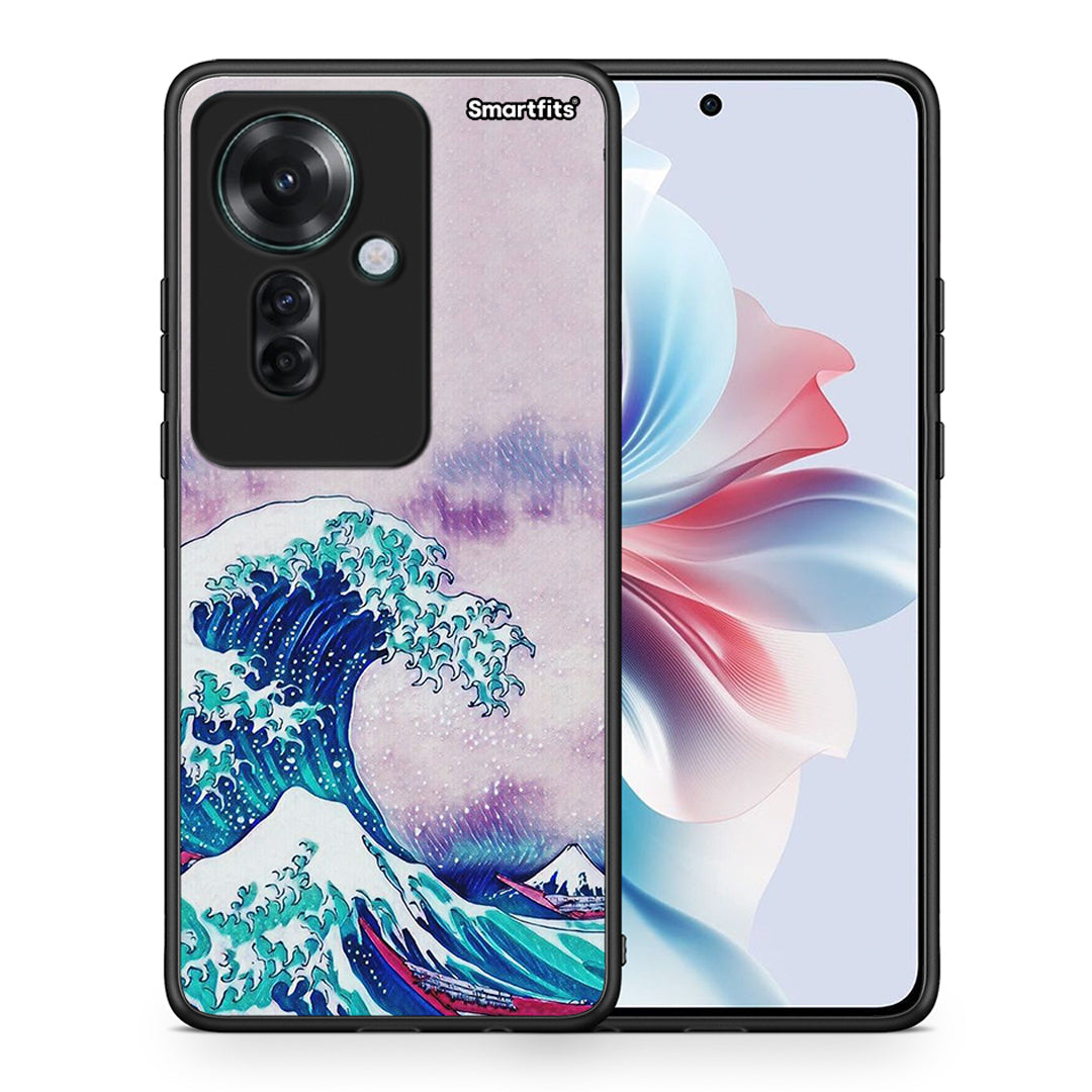 Θήκη Oppo Reno11 F 5G Blue Waves από τη Smartfits με σχέδιο στο πίσω μέρος και μαύρο περίβλημα | Oppo Reno11 F 5G Blue Waves case with colorful back and black bezels