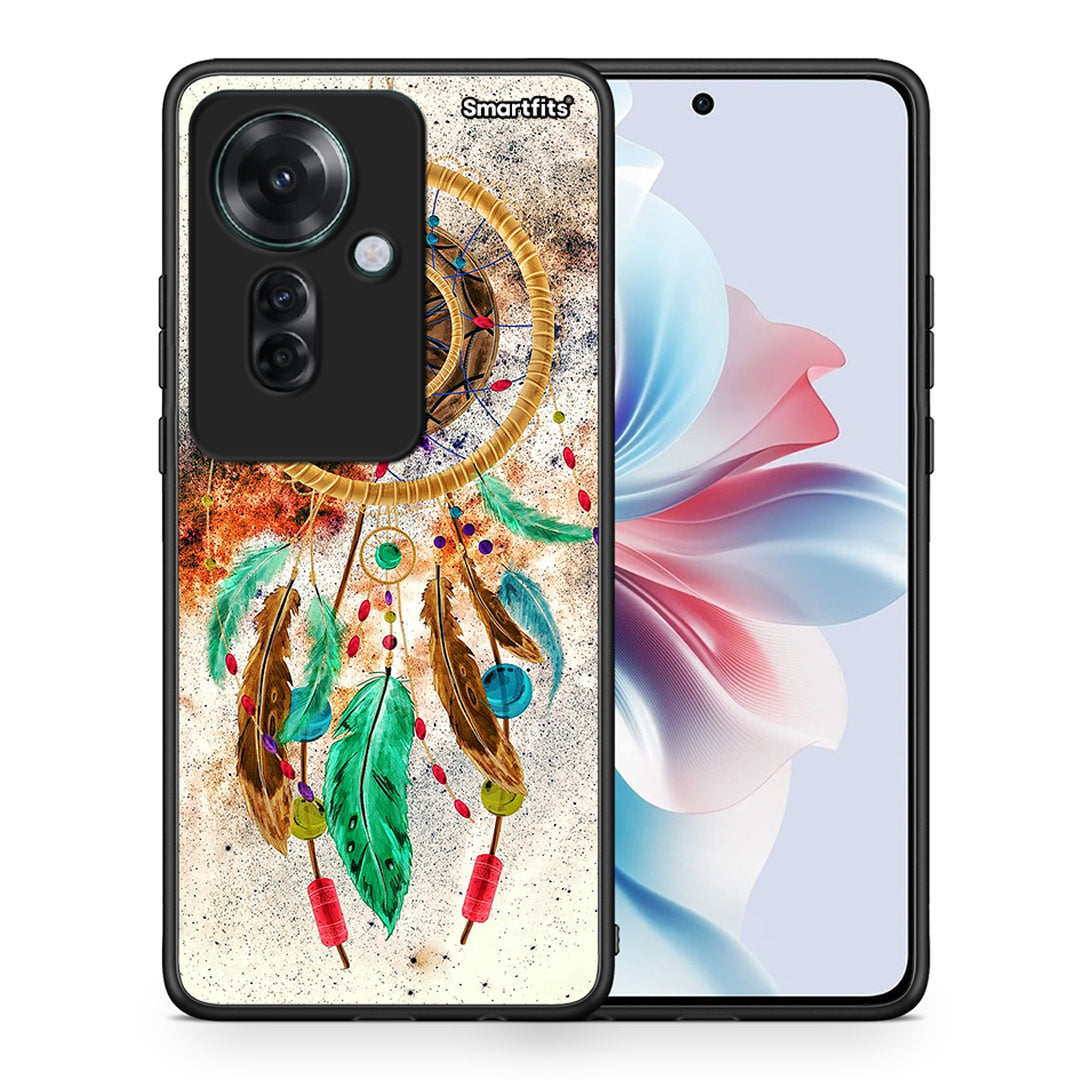 Θήκη Oppo Reno11 F 5G DreamCatcher Boho από τη Smartfits με σχέδιο στο πίσω μέρος και μαύρο περίβλημα | Oppo Reno11 F 5G DreamCatcher Boho case with colorful back and black bezels