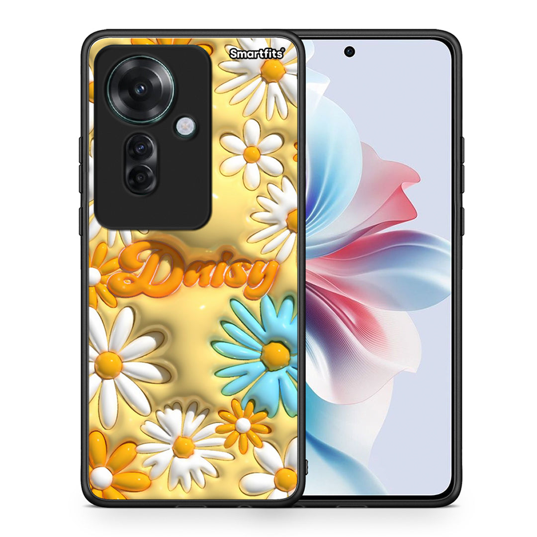 Θήκη Oppo Reno11 F 5G Bubble Daisies από τη Smartfits με σχέδιο στο πίσω μέρος και μαύρο περίβλημα | Oppo Reno11 F 5G Bubble Daisies case with colorful back and black bezels