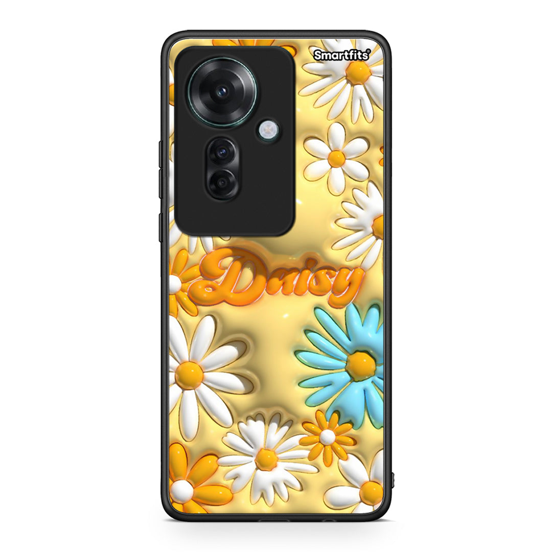 Oppo Reno11 F 5G Bubble Daisies θήκη από τη Smartfits με σχέδιο στο πίσω μέρος και μαύρο περίβλημα | Smartphone case with colorful back and black bezels by Smartfits